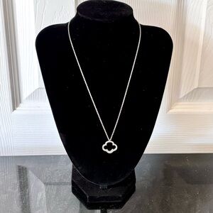 Vintage Sterling Silver Stamped Four Leaf Clover Shamrock Necklace